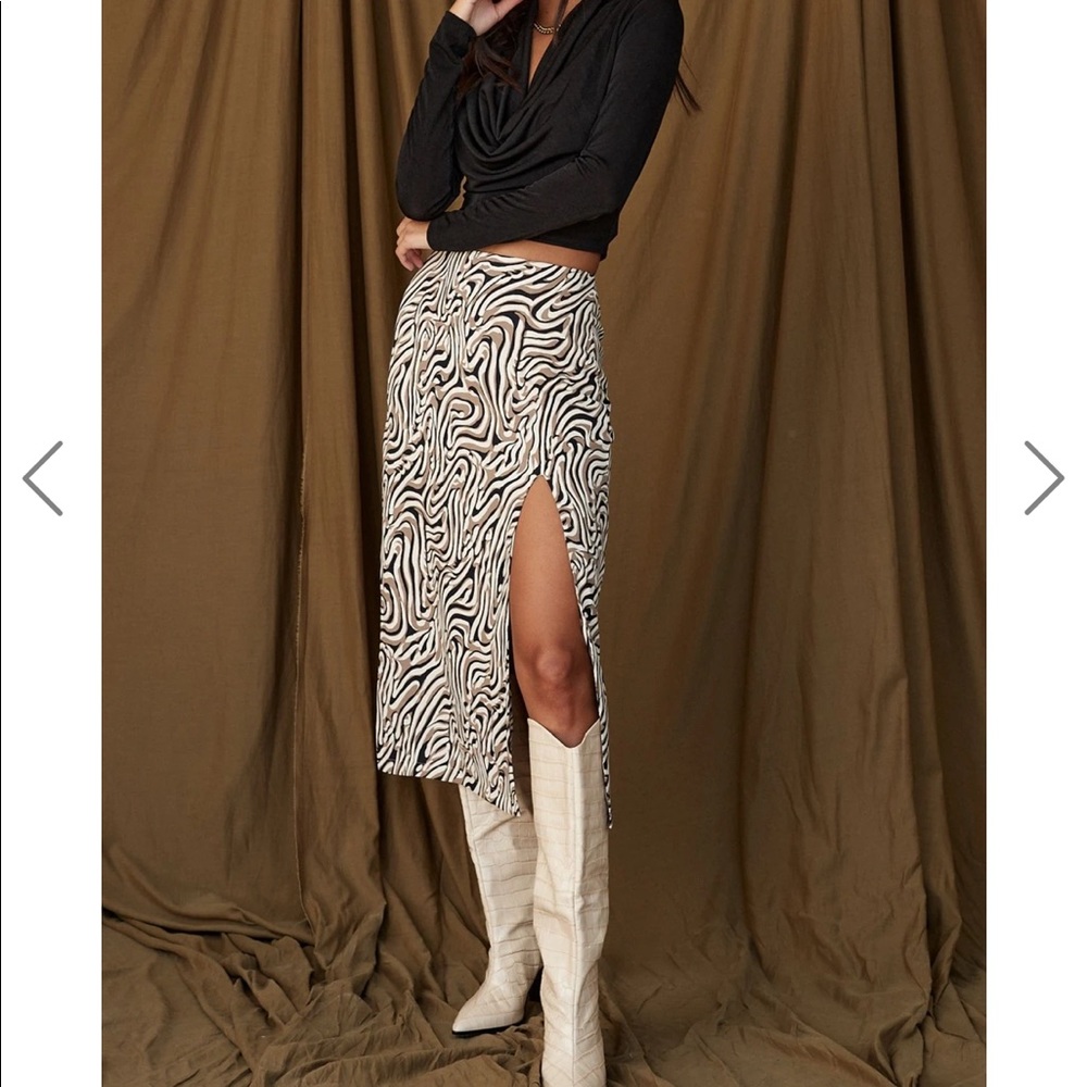 Zebra print midi skirt
